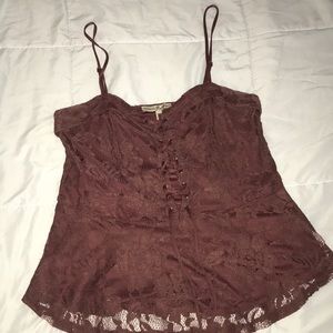 Express laced peplum top